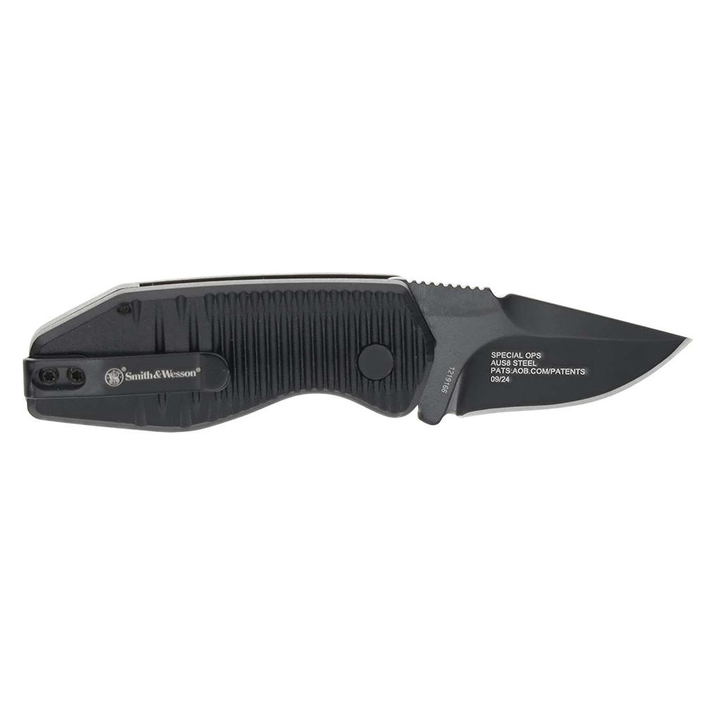 Battenfeld Knives Knives Battenfeld Knives Smith & Wesson Special Ops Auto Mini Folding Knife 1-9/10" Drop Point Blade Black