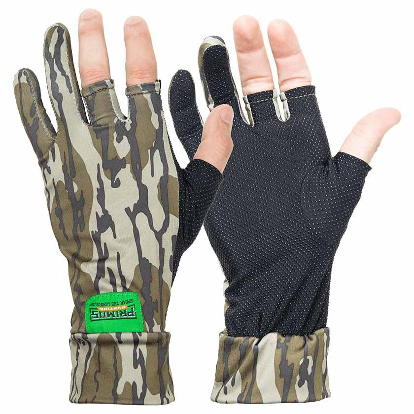 Primos Gloves|Gloves Primos Primos Stretch Fingerless Gloves - Mossy Oak Bottomland Camo OSFM