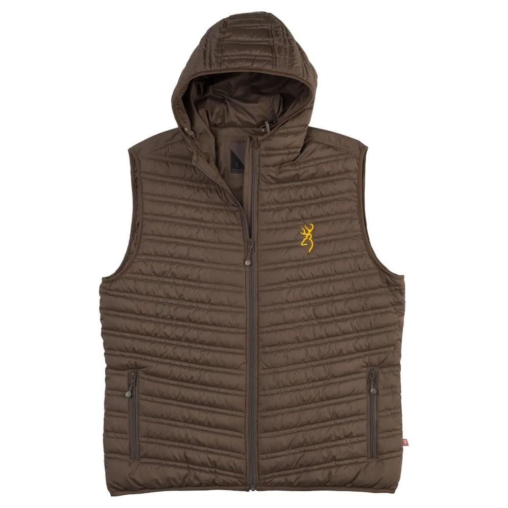 Browning Vests|Rain Gear Browning Packable Puffer Hooded Vest Major Brown M