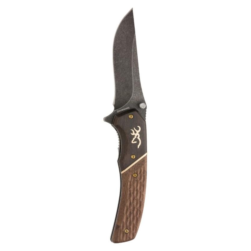 Browning Knives & Edged Tools|Knives Browning Buckmark Hunter Liner Lock Knife Hardwood Scales - Large - 3-1/2" Blade Black