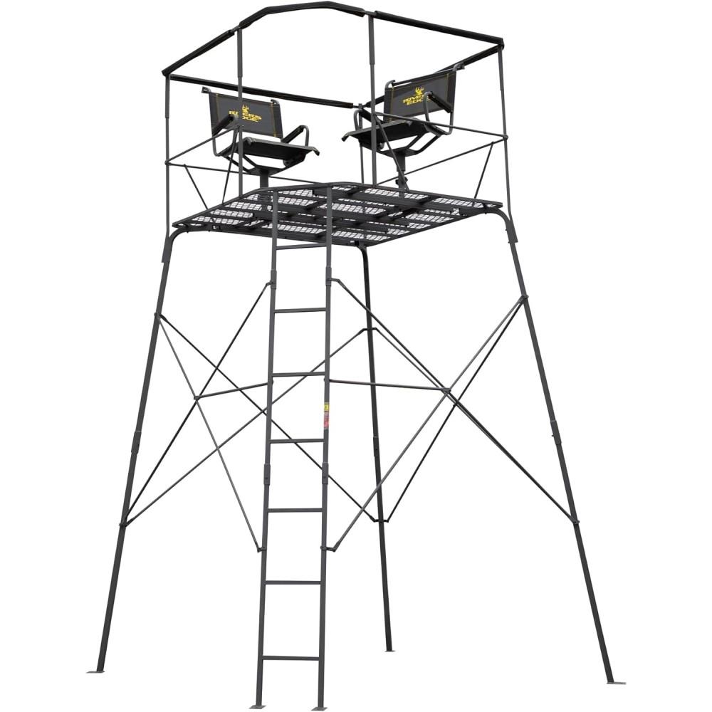 Ardisam (River's Edge/ Barronett Blinds) Tower Stands Ardisam (River's Edge/ Barronett Blinds) River's Edge Quad Pod Tower Stand 2-Man with Swivel Chairs