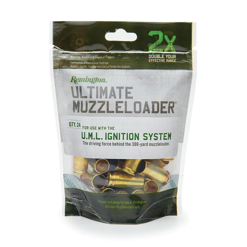 Remington Muzzleloader Bullets & Sabots Remington Remington Ultimate Muzzleloader Ignition Source Primed UML Brass Case 24/Bag