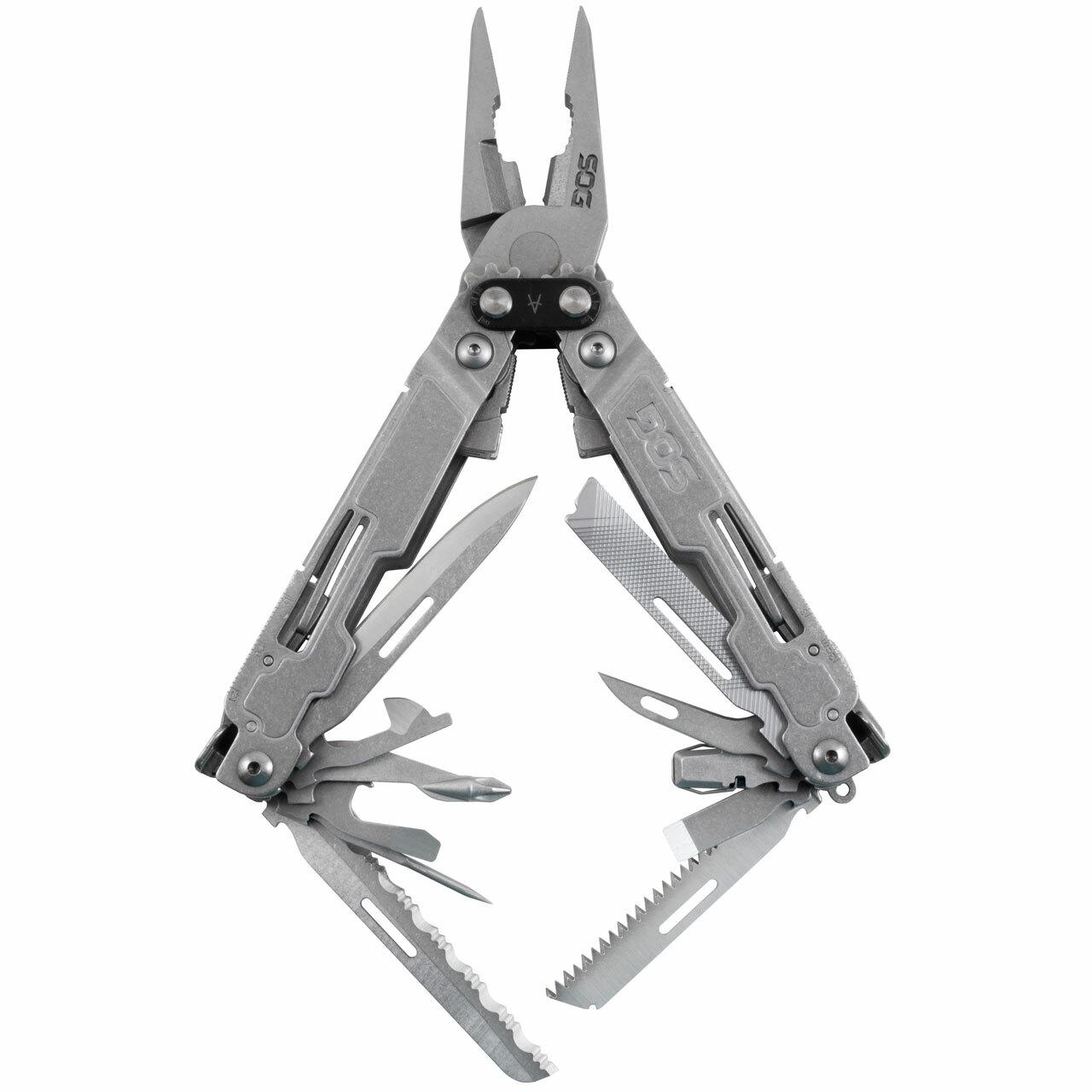 Sog Specialty Knives Knives & Edged Tools|Multi-Tools Sog Specialty Knives SOG Poweraccess Deluxe Multi-Tool Silver With Fabric Sheath and Hex Bit Kit