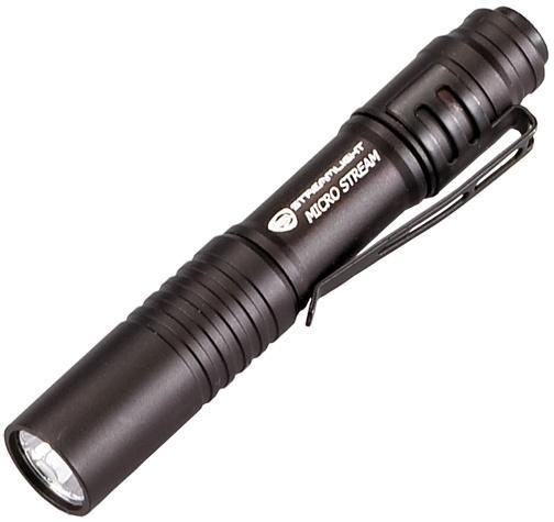 Streamlight Flashlights|Flashlights & Accessories Streamlight Streamlight MicroStream Alkaline Battery-Powered LED Pen Light - White LED Black