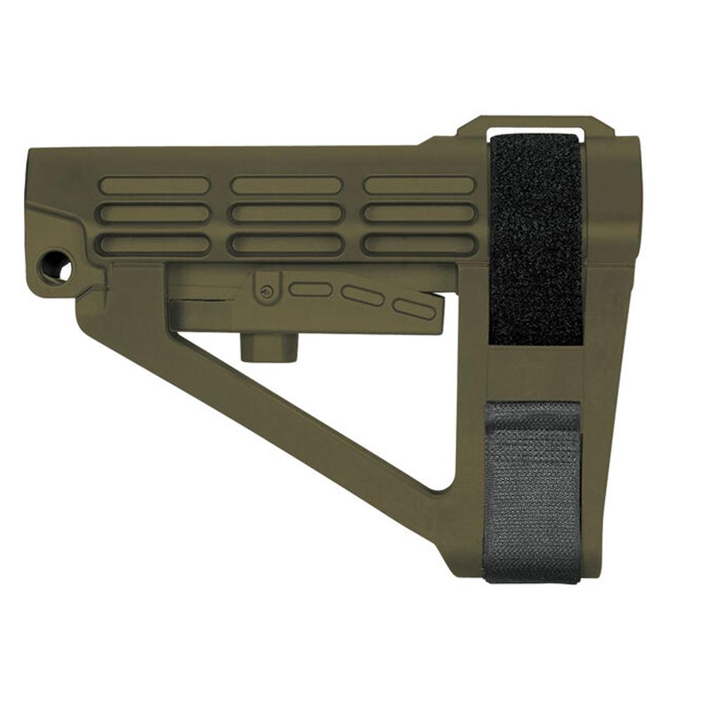 SB Tactical Chassis & Stocks SB Tactical SB Tactical SBA4 5-Postion Adjustable Brace for AR-15 OD Green