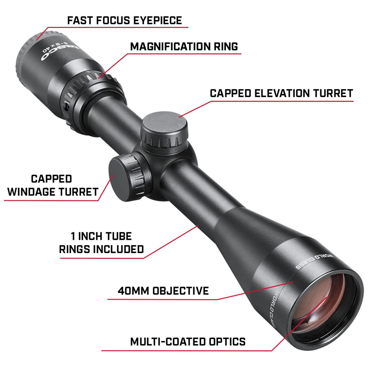 Tasco Centerfire Scopes Tasco TASCO 4-12x40 Sportsman Plus Rifle Scope 4-12x40 1" SFP Black
