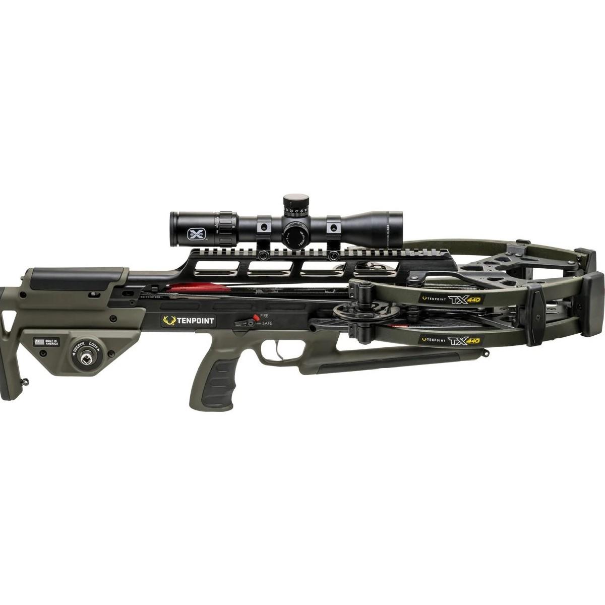 Tenpoint Crossbow Technologies Crossbows Tenpoint Crossbow Technologies TenPoint TX 440 ACUslide MAXX EVO-X Elite Black Scope Moss Green
