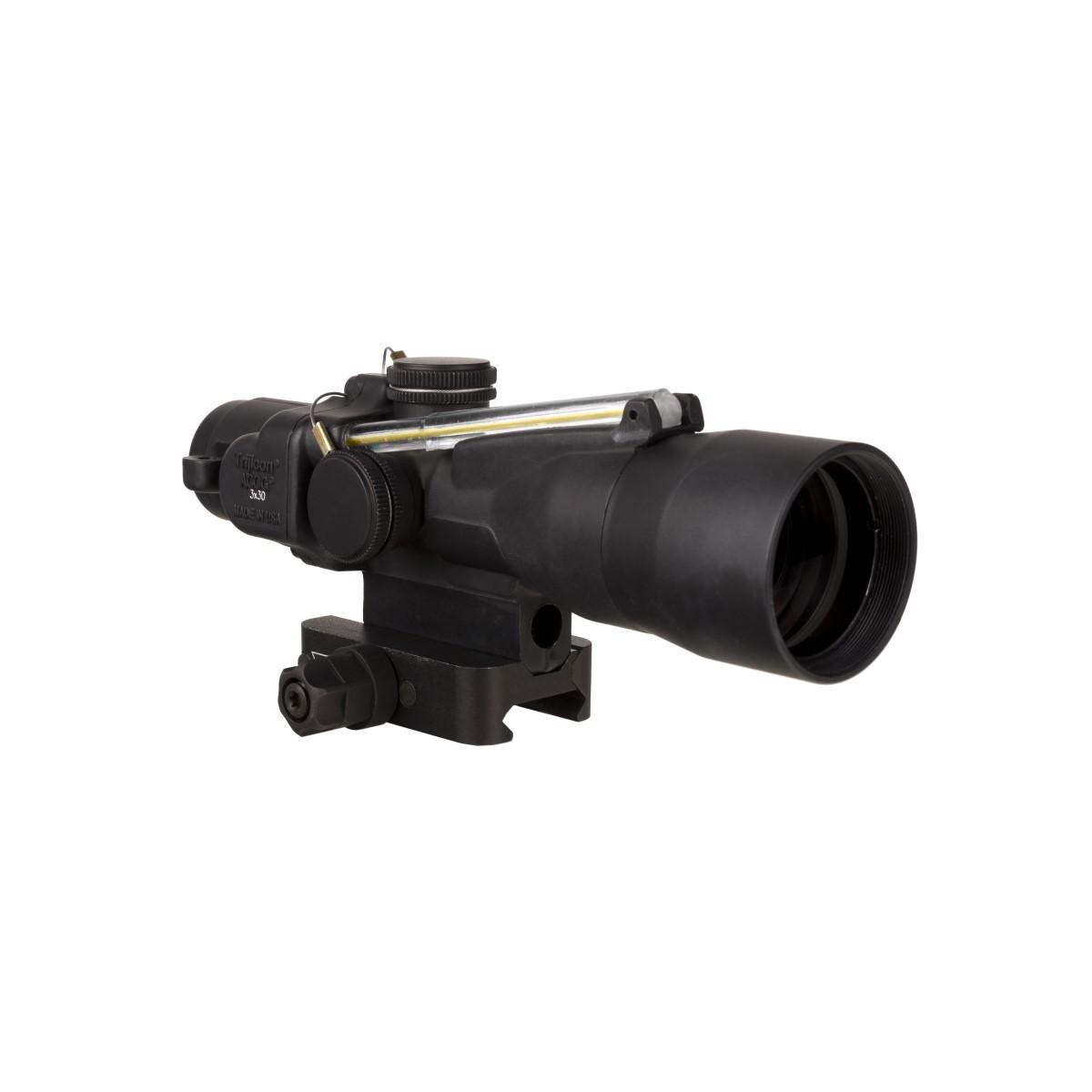 Trijicon Centerfire Scopes Trijicon Trijicon Compact ACOG 3x30 Rifle Scope Amber Chevron 223/62gr. With Mount Illuminated Black