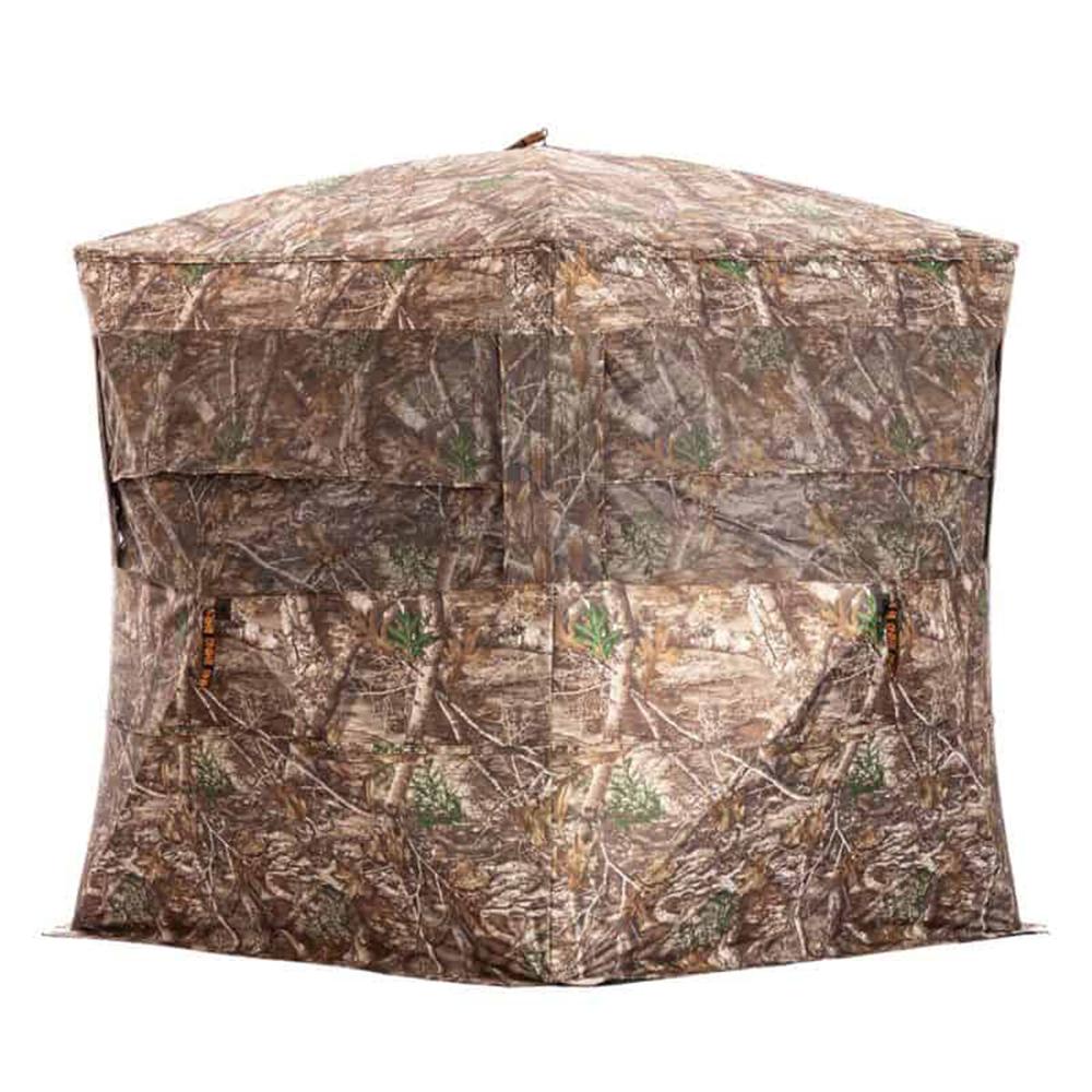 Rhino Blinds Ground Blinds Rhino Blinds Right Handino Blind RB24 Pro Ground Blind 5 Hub Realtree Edge Camo