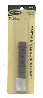 Weaver Bases & Mounts by Gun Make & Model Weaver Weaver 1-Piece Pistol Mount Scope Base - NIckel - S&W X-Frame