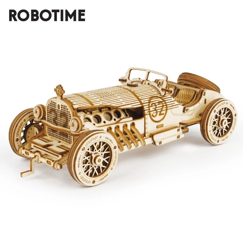car 3d wooden puzzle game assembly racing childrens toys