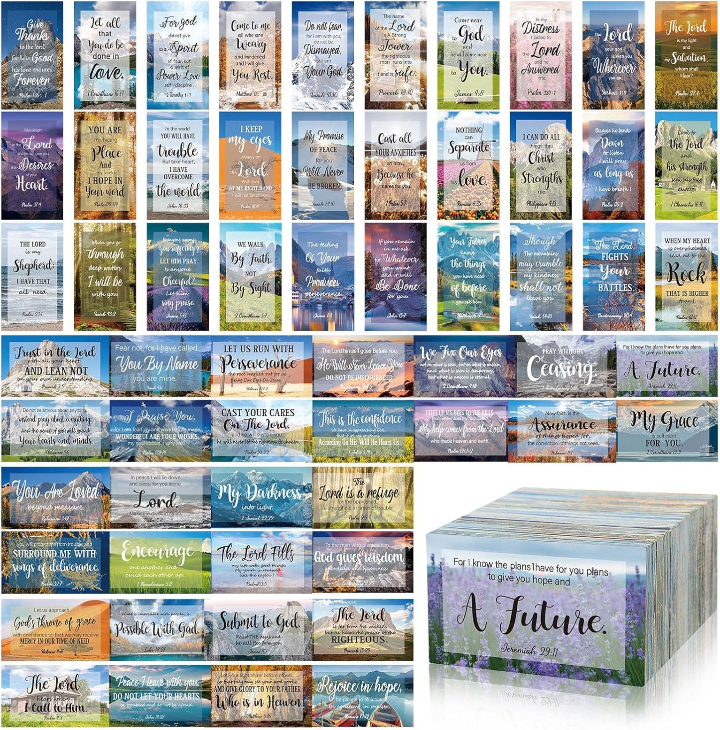 Estune 240 Pcs Bible Verse Cards with Full Scripture Cards Mini Prayer Cards