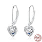 S925 Sterling Silver Stud Earrings Hollow Heart Shaped Earrings
