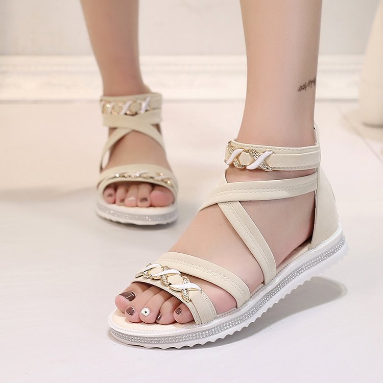 Round Head Thick Bottom Sandals Women's Bag Heel