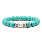 Turquoise Energy Gun Black Electroplated Alloy Barbell Bracelet