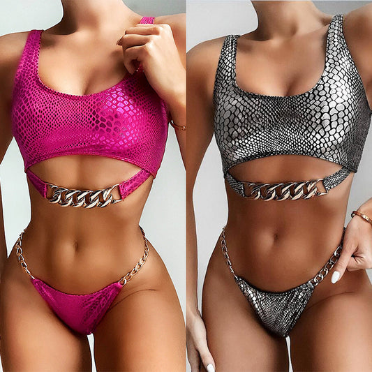 Snake pattern bikini