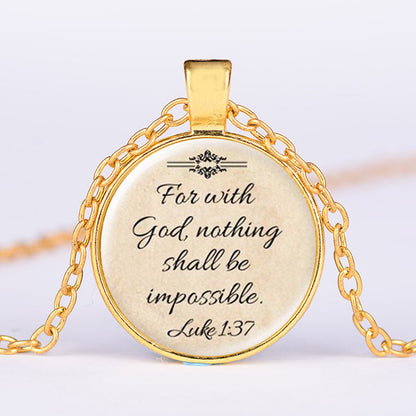 FREE For With God Nothing is Impossible Necklace