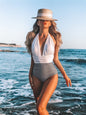 Swimwear Women High Waist Bikini Push Up One Piece Swimsuit Shirring Bathing Suit Halter Top Swimming Suit