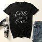 European And American Faith Over Faith Printed Short Sleeves