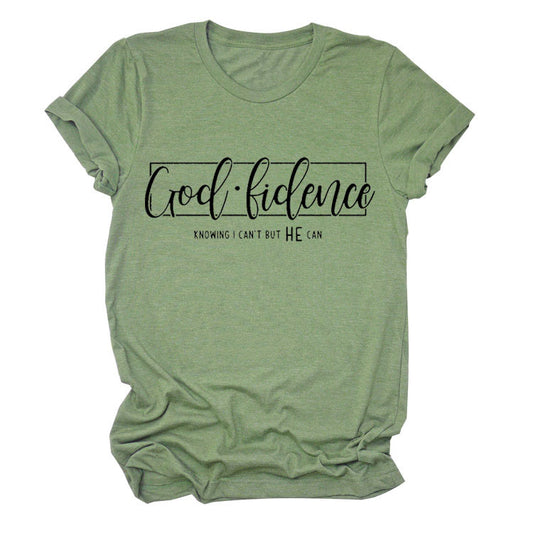 God Finance Letter Casual Loose Hedging Large Size Bottoming T-Shirt Women