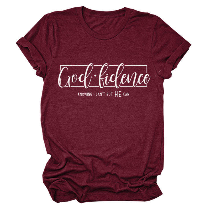 God Finance Letter Casual Loose Hedging Large Size Bottoming T-Shirt Women