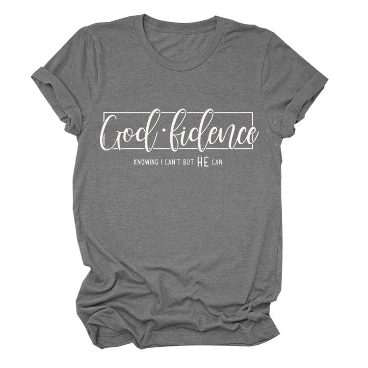 God Finance Letter Casual Loose Hedging Large Size Bottoming T-Shirt Women