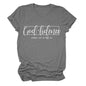 God Finance Letter Casual Loose Hedging Large Size Bottoming T-Shirt Women