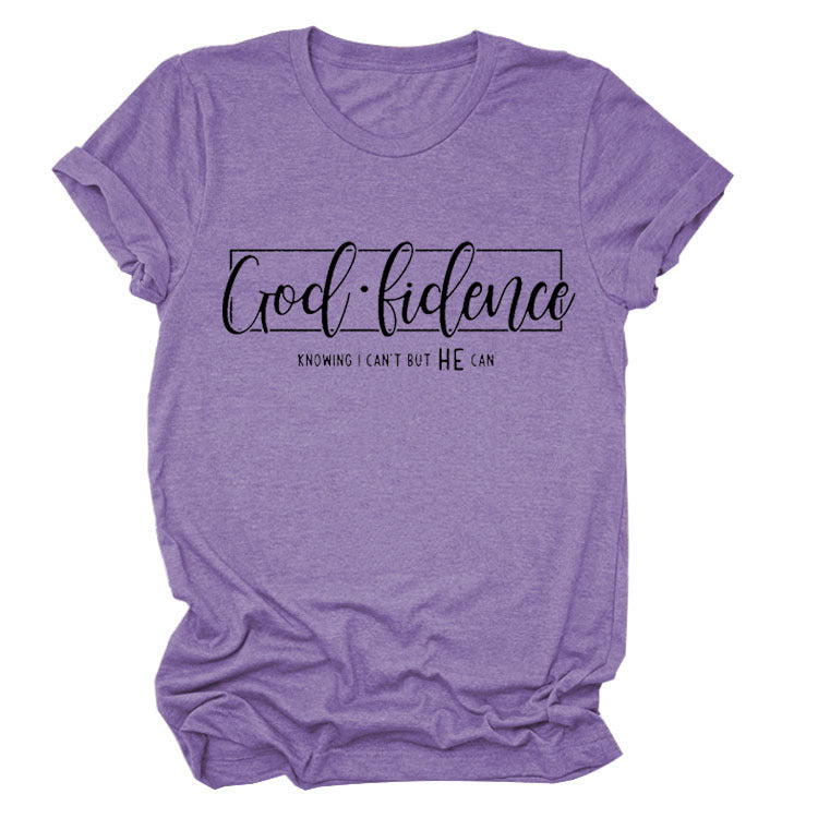 God Finance Letter Casual Loose Hedging Large Size Bottoming T-Shirt Women