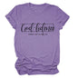 God Finance Letter Casual Loose Hedging Large Size Bottoming T-Shirt Women