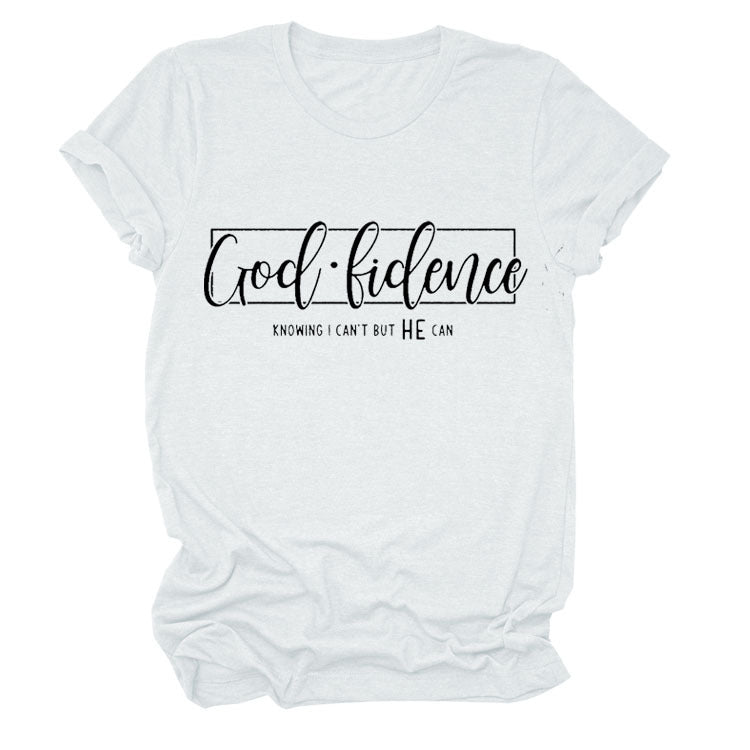 God Finance Letter Casual Loose Hedging Large Size Bottoming T-Shirt Women