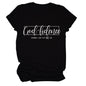 God Finance Letter Casual Loose Hedging Large Size Bottoming T-Shirt Women