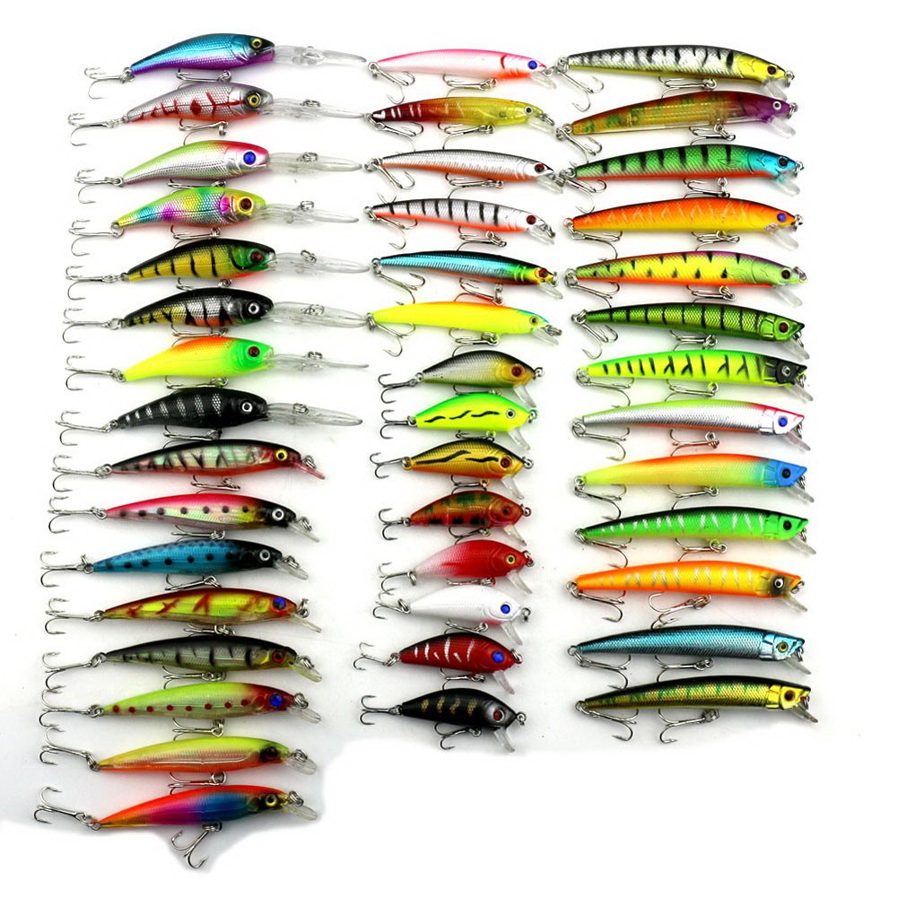 43 Pcs Mixed Size Colors Fly Fishing Lure Set Wobbler