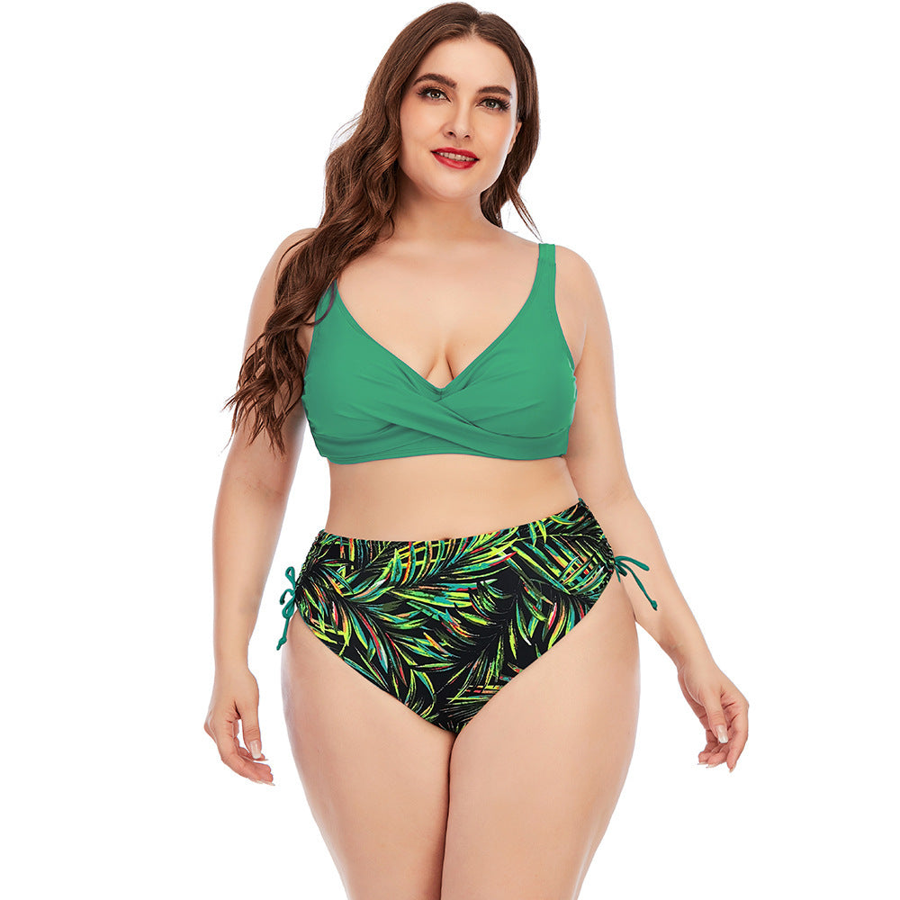 Custom European And American Women Sexy Split Plus Size Two Piece Swimwear