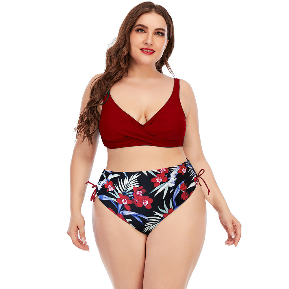 Custom European And American Women Sexy Split Plus Size Two Piece Swimwear