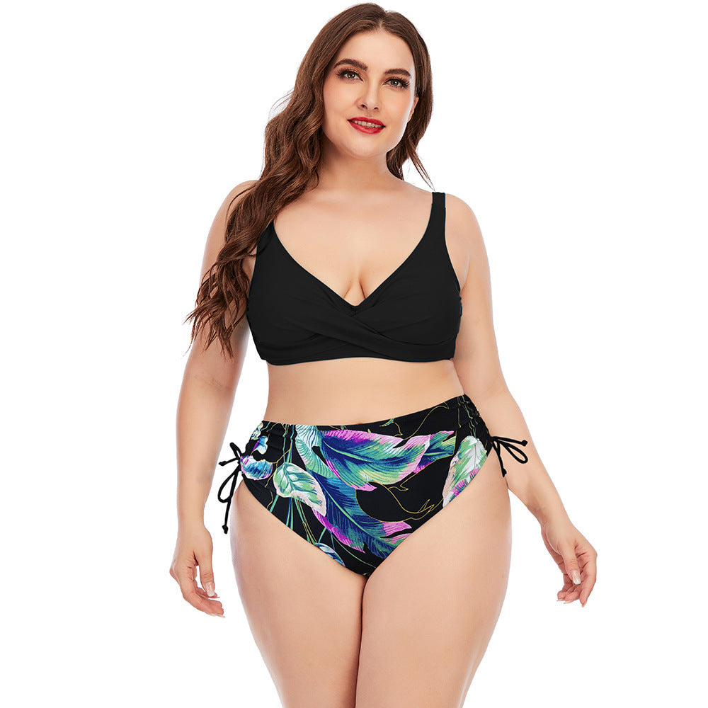 Custom European And American Women Sexy Split Plus Size Two Piece Swimwear