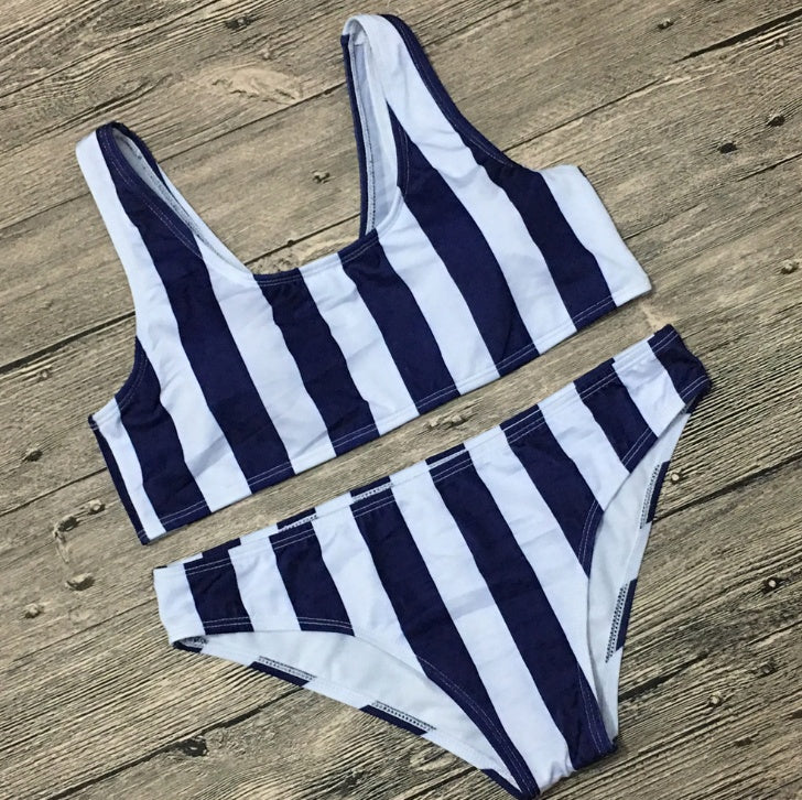 Europe and America sexy striped split bikini