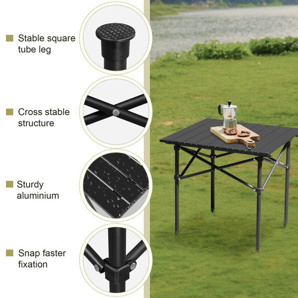 50x50x50cm Black Camping Roll Table