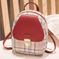 Ladies Check Lock Small Backpack One Shoulder Diagonal Handbag Coin Purse