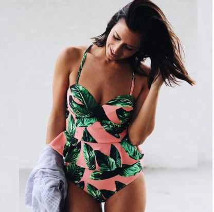 Sexy Bikini Swimwear Women Push Up Swimsuit High Waisted Bathing Suit Floral Biquini Two Piece Bikinis Tankini Beachwear