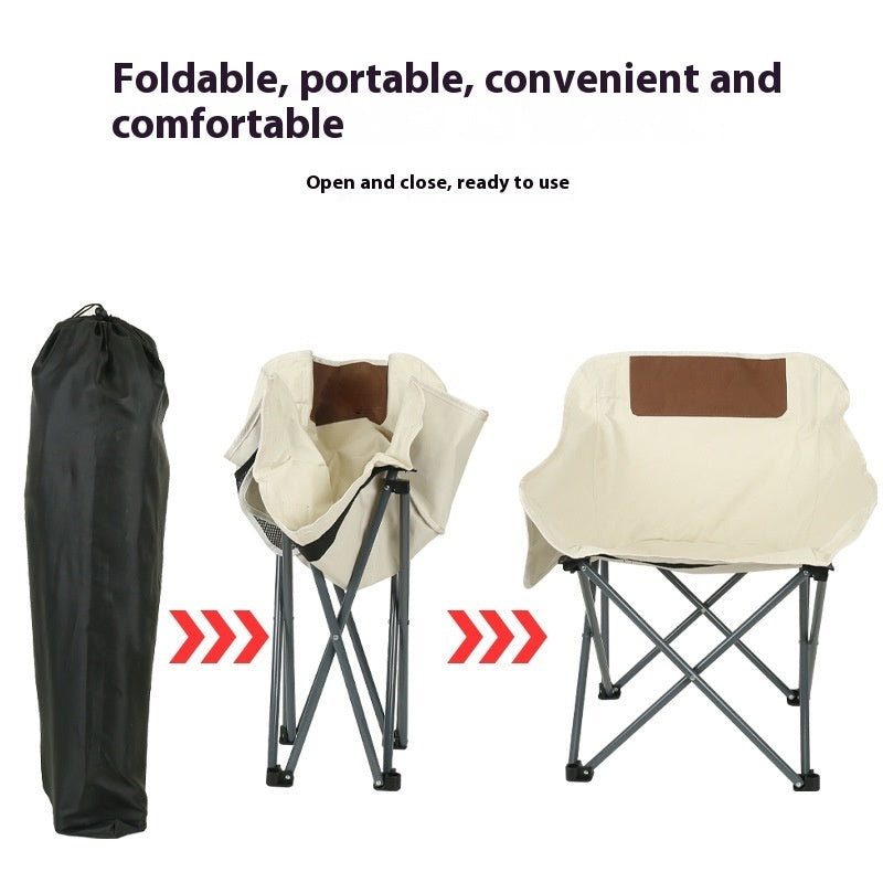 Camping Outdoor Folding Chair Portable Recliner Fishing Stool Beach