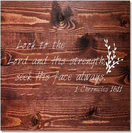 Wood Sign with Bible Verse Wooden Hanging Sign Pallet Inspirational Coffee Signs Vintage Farmhouse Quotes Wall Living Room Kitchen Home Office Decor Easy to Decorate Our First Home Sign