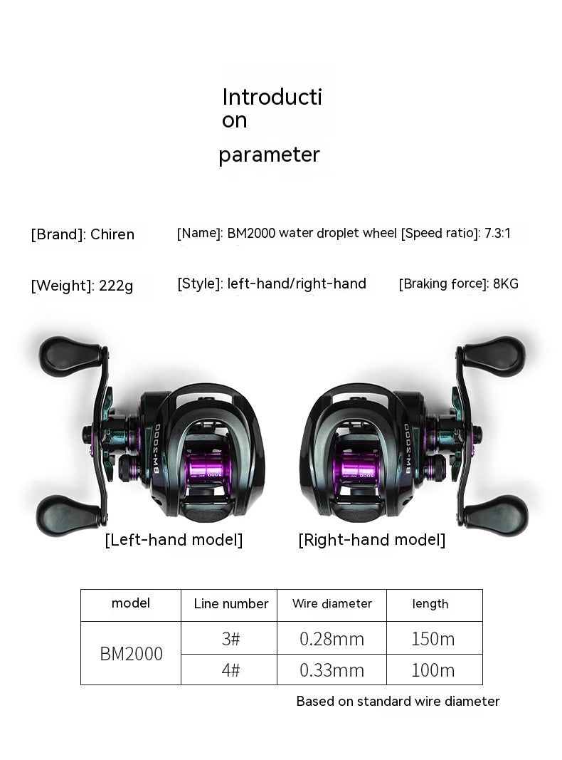 Colorful Strong Magnetic Brake Water Drop Fishing Wheel Fishing Gear