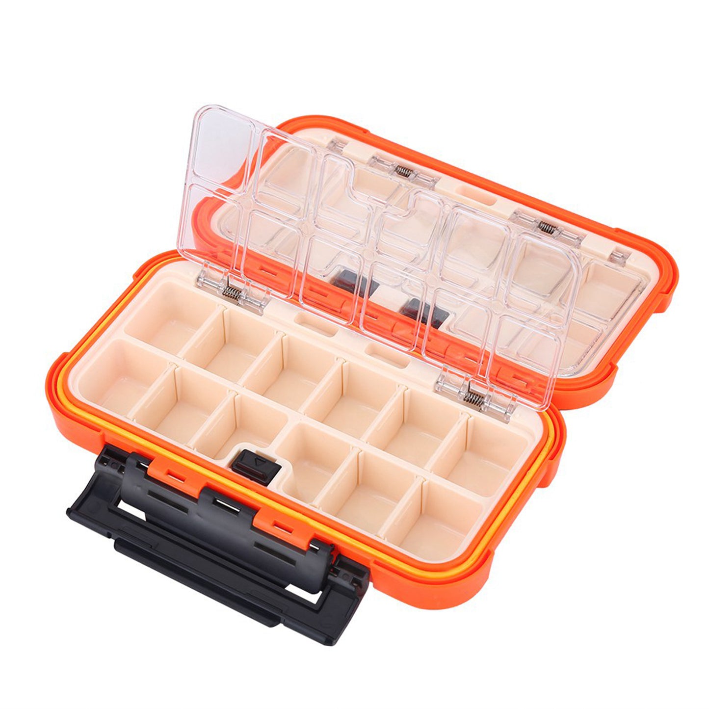 24 Slots Fishing Tackle Accessories Gear Equipment Storage Waterproof Box Orange