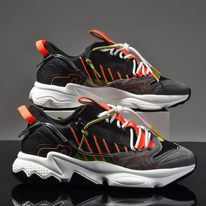 Men's Shoes Summer Youth Students National Tide Casual Shoes Mesh Breathable Retro Running Sports