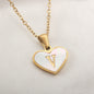 26 Letter Heart-shaped Necklace White Shell Love Clavicle Chain Fashion Personalized Necklace For Women Jewelry Valentine's Day