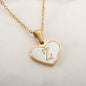 26 Letter Heart-shaped Necklace White Shell Love Clavicle Chain Fashion Personalized Necklace For Women Jewelry Valentine's Day