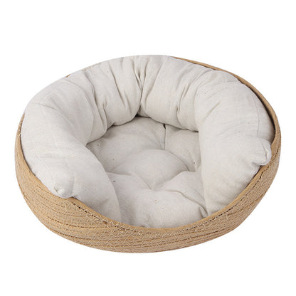Simple Wind Rattan Cat Nest, Hand-woven Nest, Universal Cat Scratching Board For All Seasons, Home Cat And Dog Products, Pet Nest
