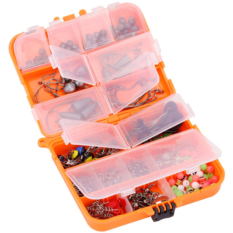 Weihe 257 Pieces Lure Fishhook Accessories Suit Texas Fishing Sea Fishing Rock Fishing Set Box