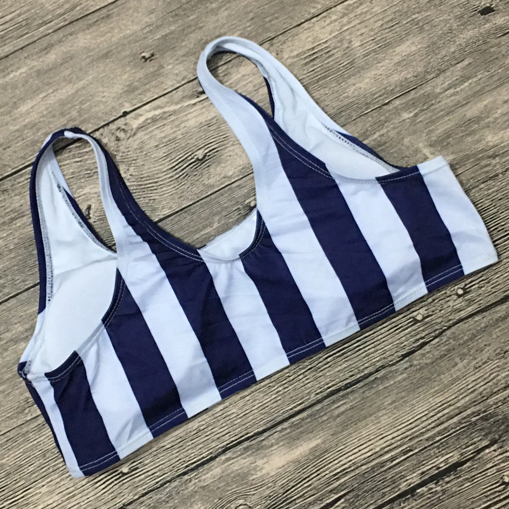 Europe and America sexy striped split bikini