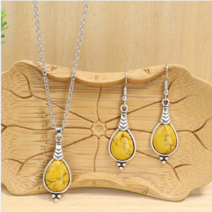 Retro Ethnic Style Earrings And Necklace Set Jewelry